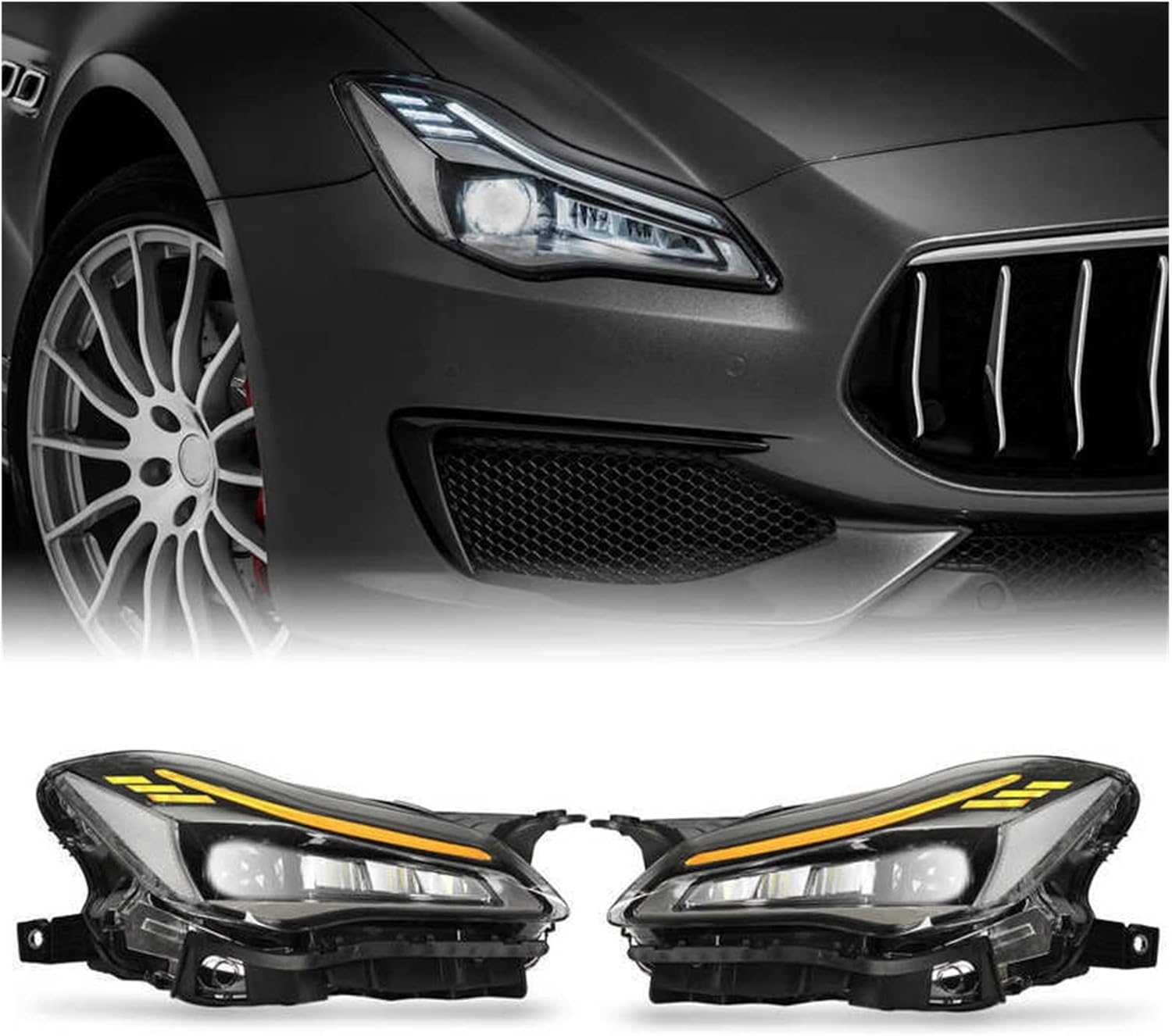 ヘッドライトセット マセラティ マセラティギブリ 前期純正ヘッド